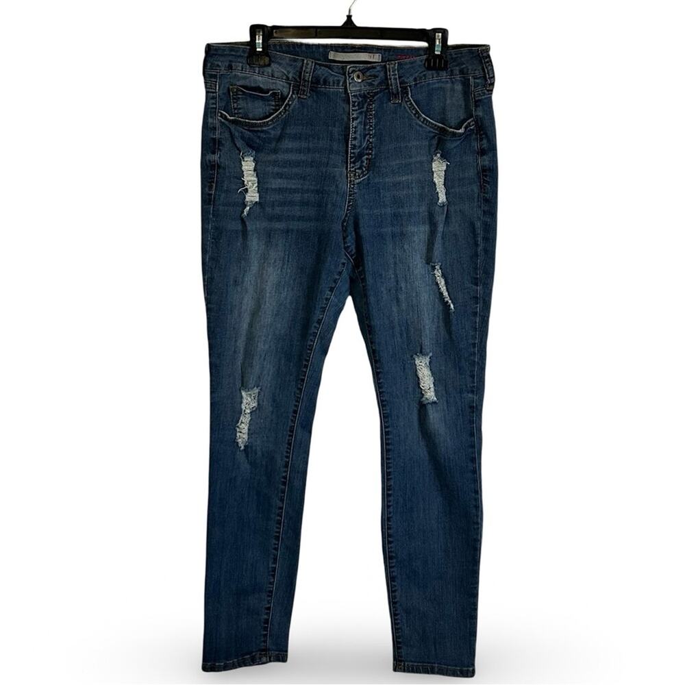 !it Tiffany Skinny Ankle Jeans Women's Size 14 Distressed Stretch Casual Midrise